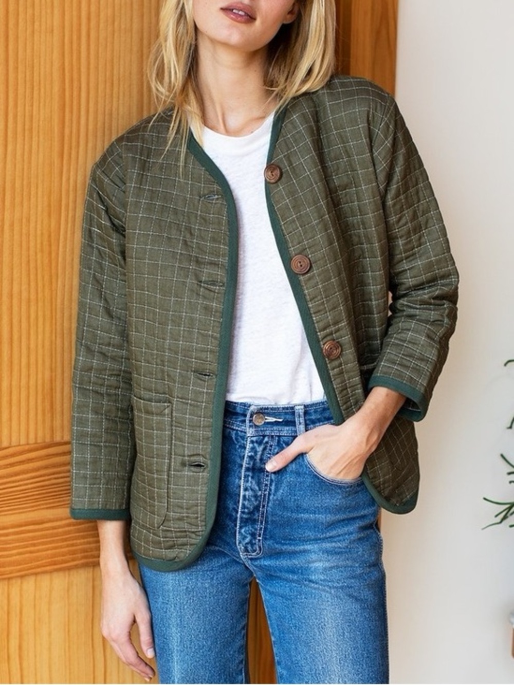 Emerson Fry Olive Green Quilted Jacket